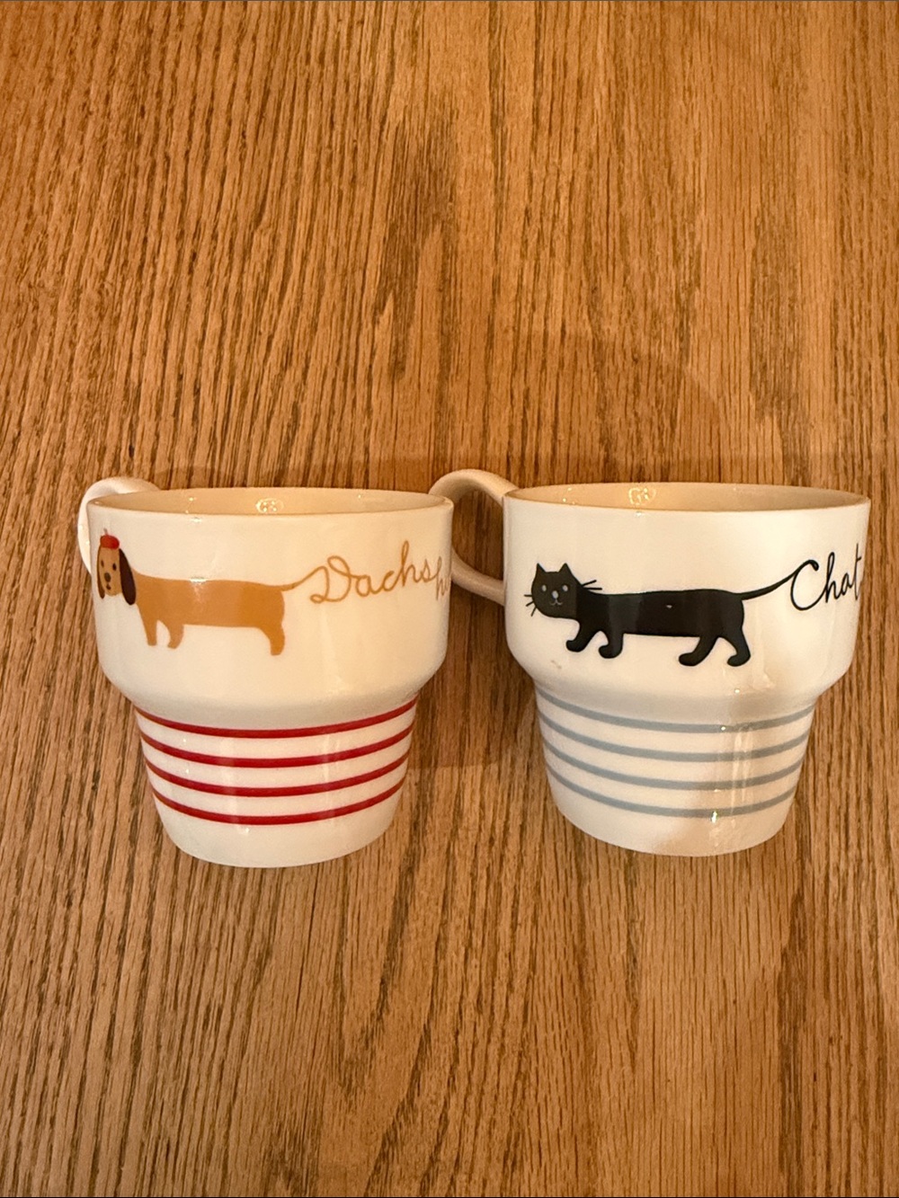 Set of 2 Concombre animal mugs
